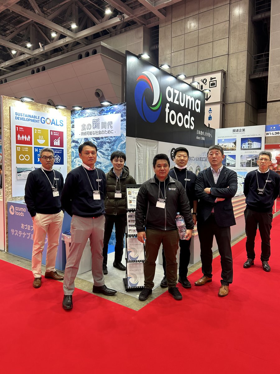 azumafoodsjp's tweet photo. 2日目！開場しました✨✨
　#FOODEXJAPAN2024　

西1ホール　W1-L36  

メイン：今、海外でも売れている水産加工品
サブ：食の新時代～持続可能な社会のために～  
是非お立ち��りください🙇
  
#展示会 
#国際食品・飲料展 
#FOODEX 
#東京ビッグサイト 
＃あづまフーズ https://t.co/oMEhslGsbG