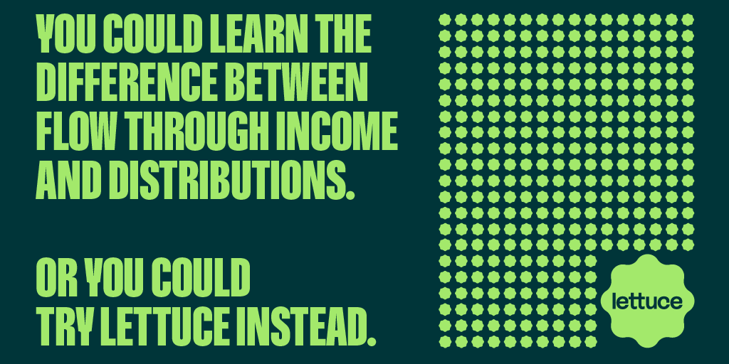 Doing taxes as a solopreneur is hard 💢🤦💢 Lettuce makes it easy 🙌 We’ve created an S Corp tax superintelligence that sets up your business as an S Corp and reduces your taxes 24/7. Try Lettuce today: tax-calculator.lettuce.co.
