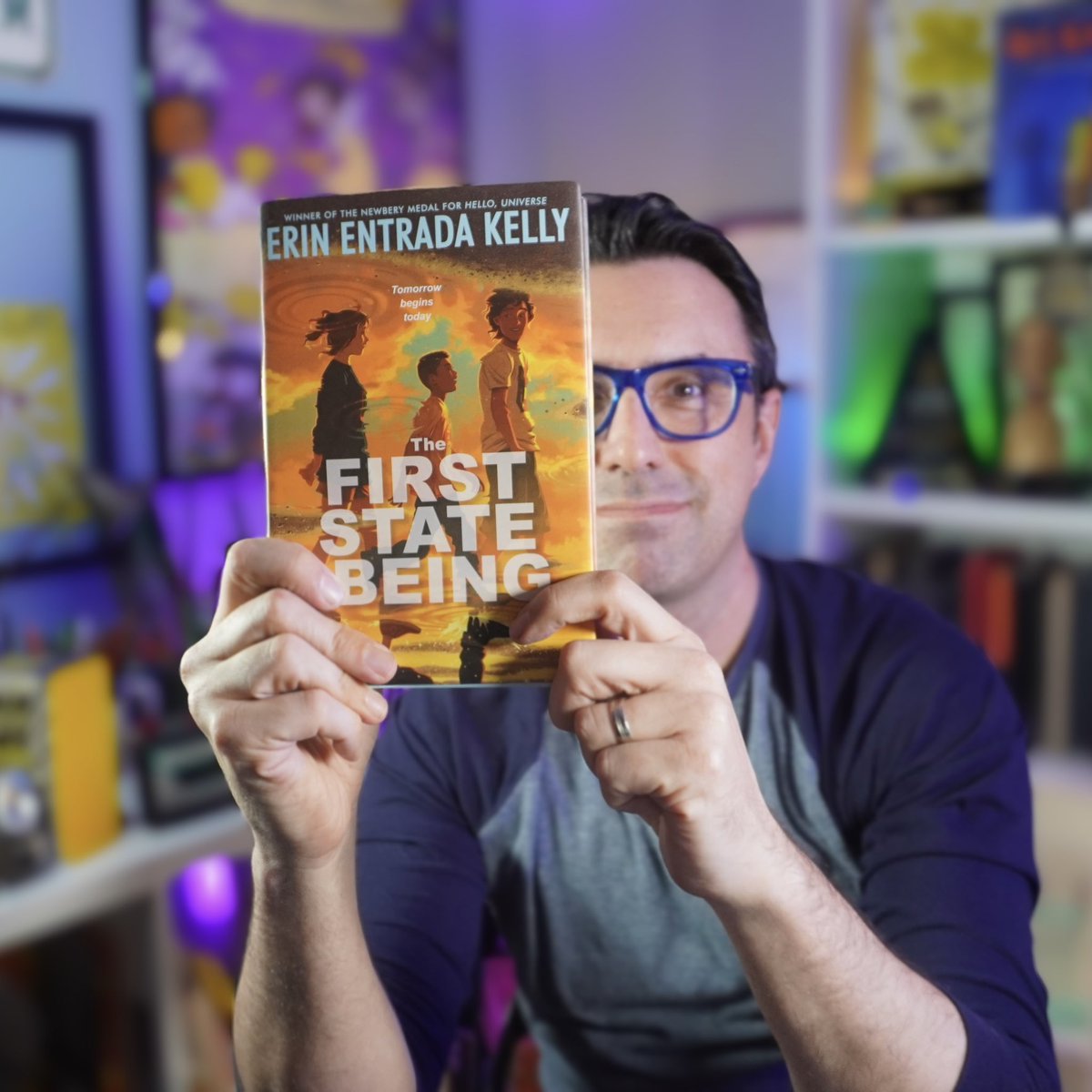 Some FUN FACTS: 📕Erin Entrada Kelly is cooler than all of us. 📕Erin Entrada Kelly’s new book just published. 📕The First State of Being is about time travel. (To 1999!) 📕Time travel, yet this book is grounded—first crushes, found family, and anxiety about the unknown future.
