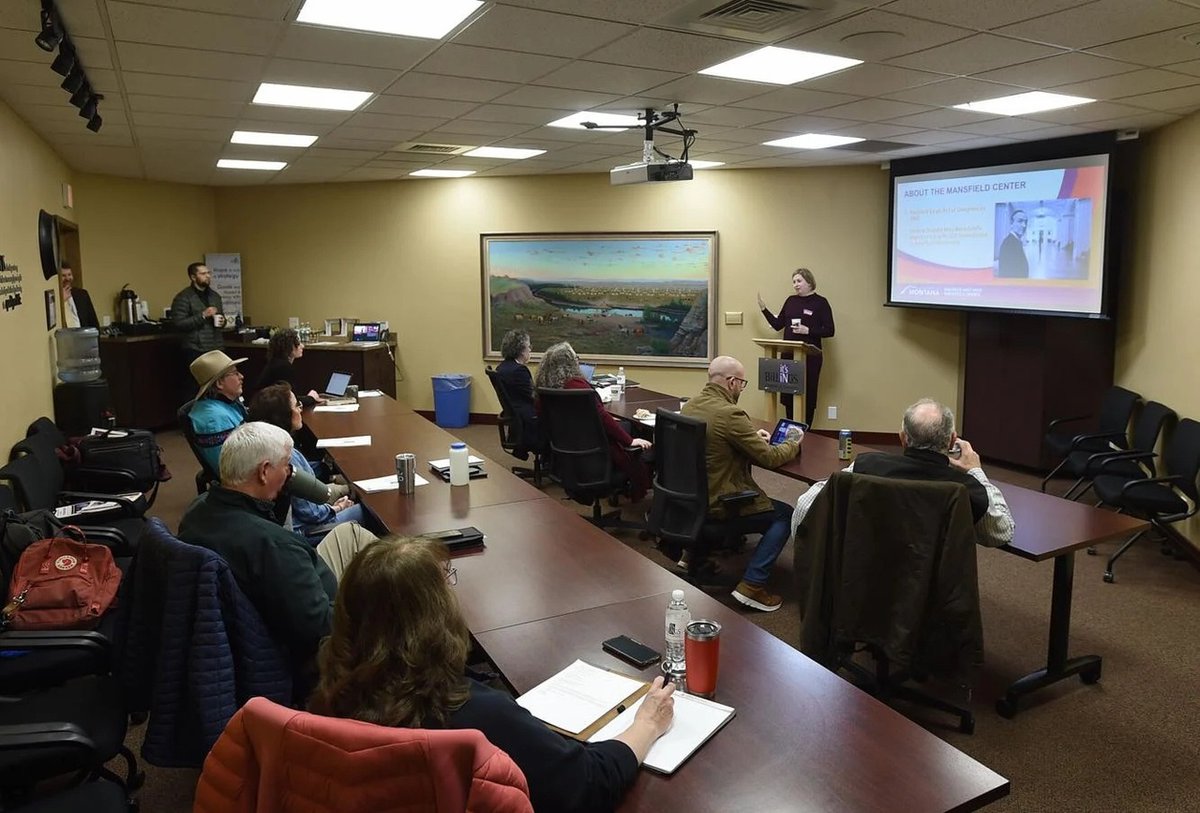 Last week Director of Civic Engagement Katie Vaughan opened the Billings Chamber of Commerce 2024 Candidate School by presenting on the importance of bipartisanship. The class teaches potential candidates about the process of running for office. PC: Larry Mayer / @BillingsGazette