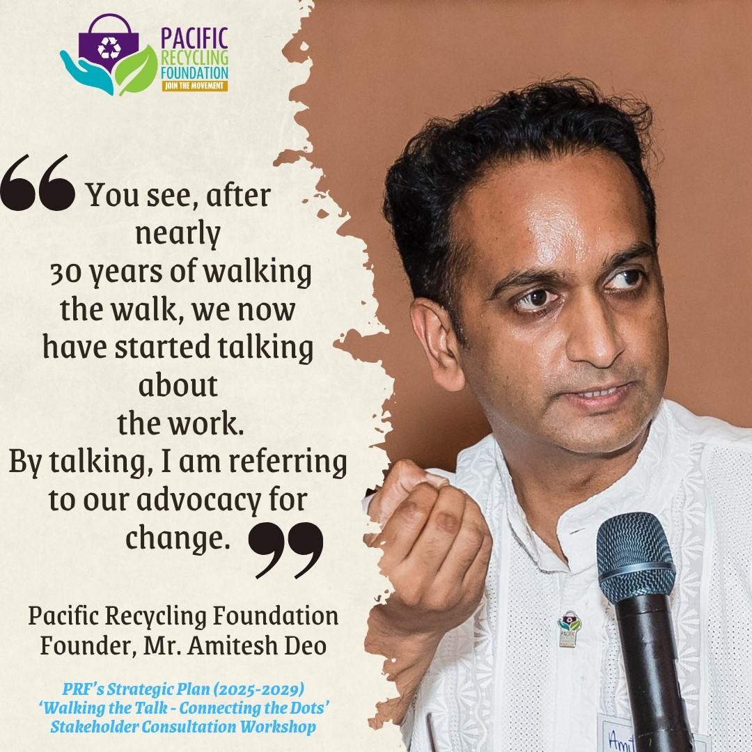 Pacific Recycling Foundation’s Strategic Plan (2025-2029) 'Walking the Talk - Connecting the Dots' Stakeholder Consultation Workshop (Day One - 5/3/24)

#sharethecommitment 
#jointhemovement