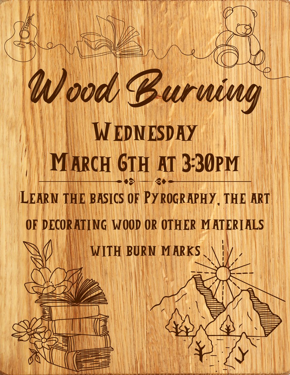 Arts and crafts tomorrow !!
.
.
Come take part in some wood burning and make a fun project with some 🔥
.
.
#gomalden #maldenma #maldenteenenrichmentcenter #youthengagement #youthenrichment #youthdevelopment #artsandcrafts #woodburning #pyrographyart