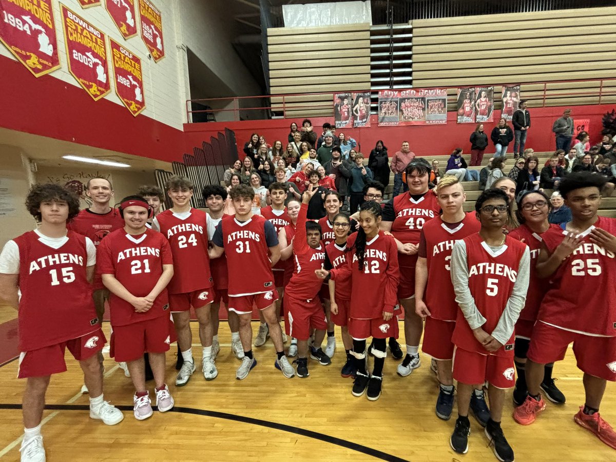 The Unified Basketball teams from Athens and Troy played a great game in front of a great crowd. #GoHawks