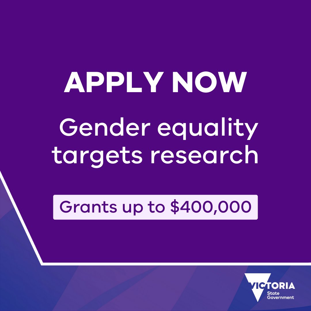 Help us find out what drives progress toward gender equality! Calling all academic researchers, community sector orgs and government agencies to apply for up to $400,000 to examine what works to achieve @VicGovAu gender equality targets. Apply now genderequalitycommission.vic.gov.au/2024-research-…
