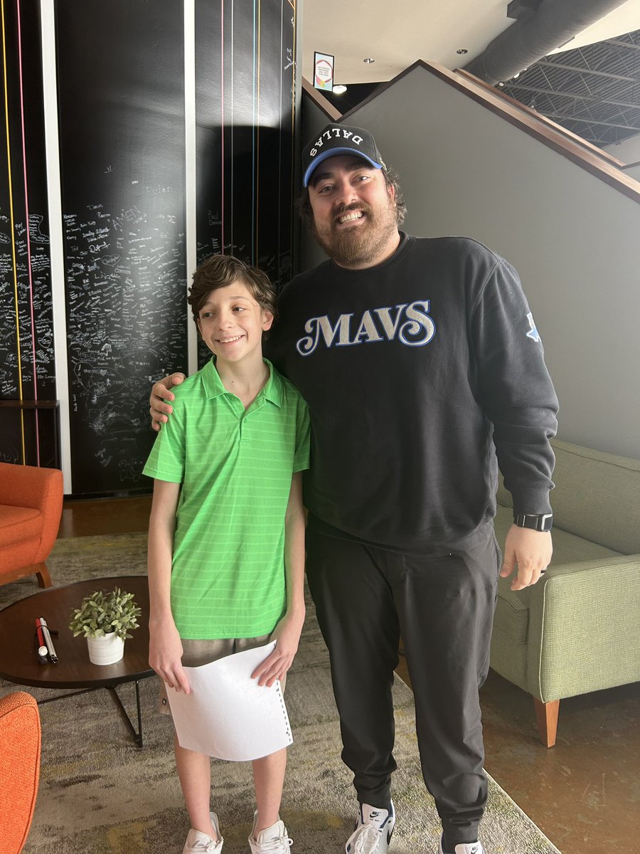 IsaacLHarris's tweet photo. wanna give a shoutout to my guy, Sully.

Sully is almost fully blind and is a die hard MFFL who never misses a game. long-time locked on Mavs/corner three listener who stopped by work today to interview about podcasting/media/Mavs. 

(he specifically gave a big praise to @MFollowill for describing the same so well on the broadcast every game)

Sully is a true MFFL & I can’t wait to hear the content he produces one day