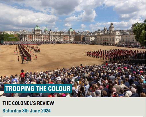 The official website to enter the ballot for tickets to Trooping the Colour on 15th June 2024 is now open at: kbp.army.mod.uk You can also purchase tickets for the two Reviews on 1st and 8th June.