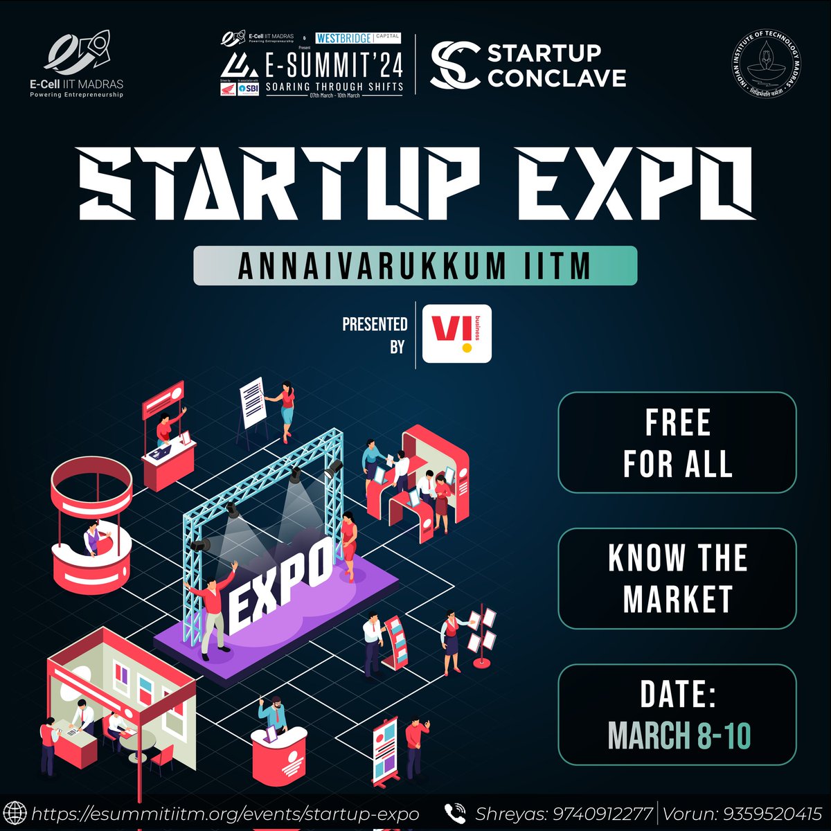 Get ready for an immersive experience into the world of #innovation at Startup Expo by @ecell_iitm! The expo will be open to the public, who will get a glimpse of over 100 innovative #startups. Join us on March 9 & 10 at @iitmadras. Register: forms.gle/ajZQnbNPM6pJaq… @iitmforall