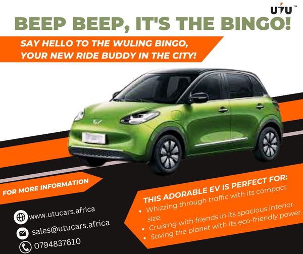 UtuCarsAfrica's tweet image. City adventures just got cuter!  Wuling Bingo, your adorable electric companion, is here. Head-turning style, spacious comfort, and eco-friendly power - all in one package. Plug in, power up, and Bingo! #WulingBingo #ElectricFun #KenyaEV #CityLiving