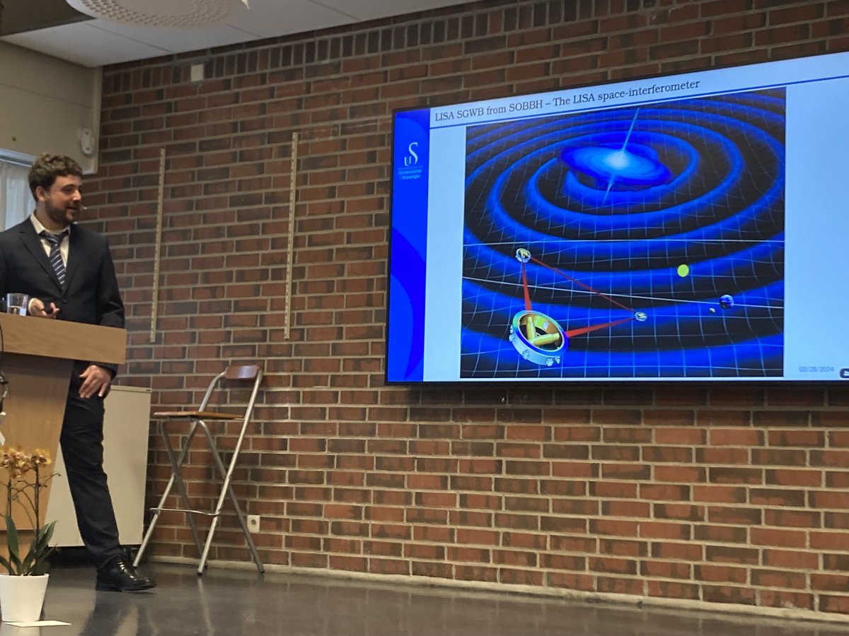 We congratulate our newly minted PhD Paolo Marcoccia  who successfully defended his thesis on 'Signal Analysis in gravitational Wave data' working at the forefront of #gravitationalwave observations with his supervisors G. Nardini and A. Nielsen. @unistavanger @forskningsradet