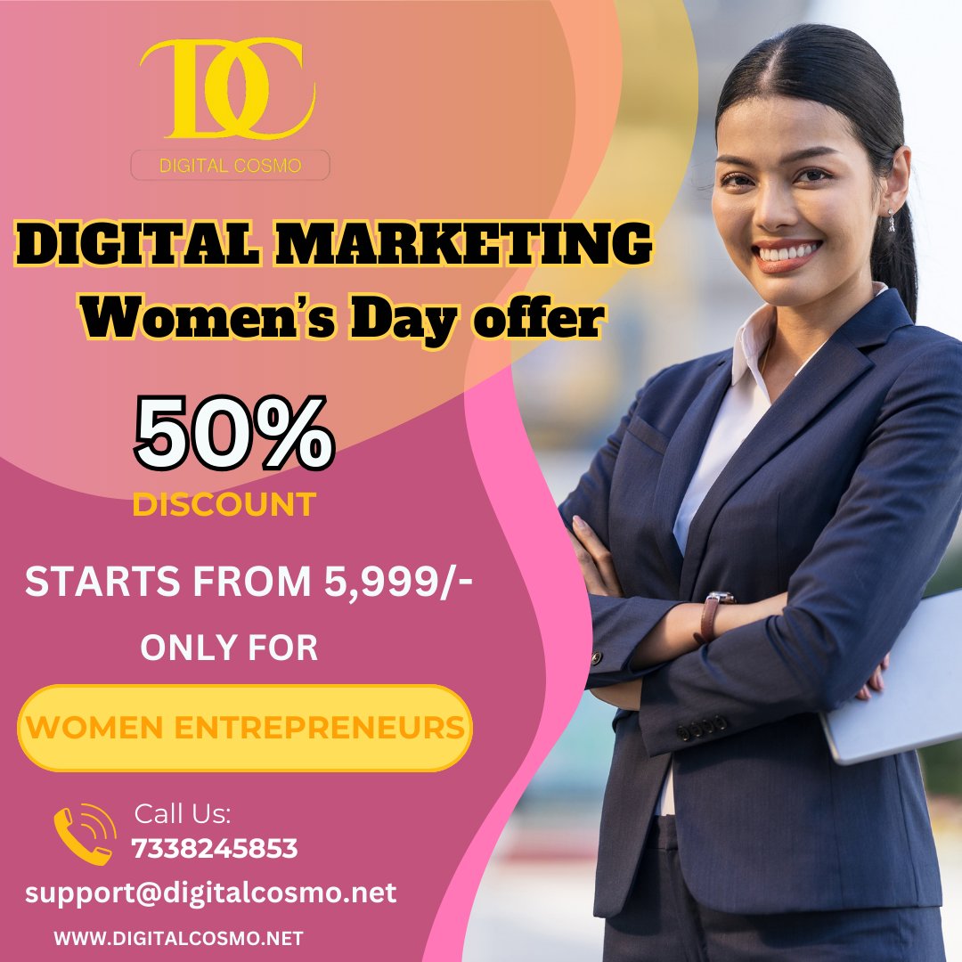 DigitalCosmonet's tweet image. &quot;Unlock the power of digital presence this Women&apos;s Day with Digital Cosmo&apos;s special offer: Enjoy a 50% discount on all digital marketing services!&quot;
#WomensDay #DigitalCosmo #WebsiteDesign #EmpowerHer #OnlinePresence #ExclusiveOffer #WomenEntrepreneurs #WebDesignDiscount #Website