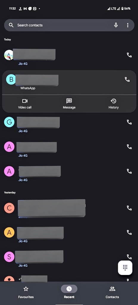 Whatsapp cheap call history