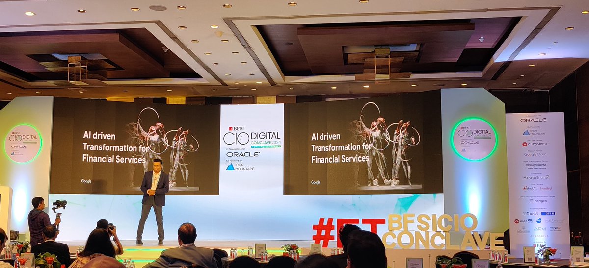 usharmaa999's tweet image. &quot;Once humans develop artificial intelligence, it would take off on its own and redesign itself at an ever-increasing rate. 
Session on AI Driven Transformation for the Financial Services in India by 
Krishnan Iyer, Sales Lead-Financial Services, Google Cloud
#ETBFSICIOConclave