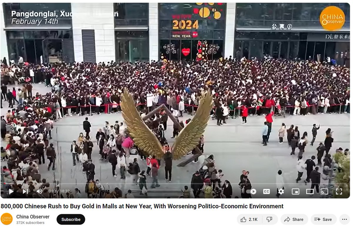 The Gold Pressure Cooker has started in China. Reports of massive lineups to buy physical gold.