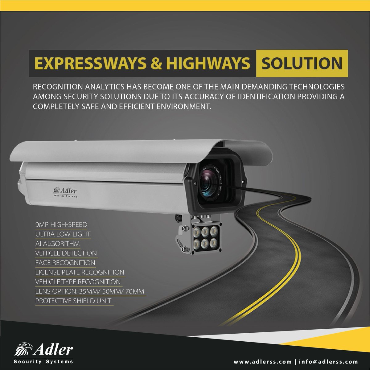 AdlerSecurity's tweet photo. Expressways &amp; Highways Solutions
For More Info Please  Visit:  https://t.co/SdhP66FP5S
#adler #adlerss #adlersecurity #Recognition #Analytics #security #Highways #Expressways #Solutions #Ai #Detection #License #facerecognition #vehicle #vehicledetection https://t.co/1F59appThj