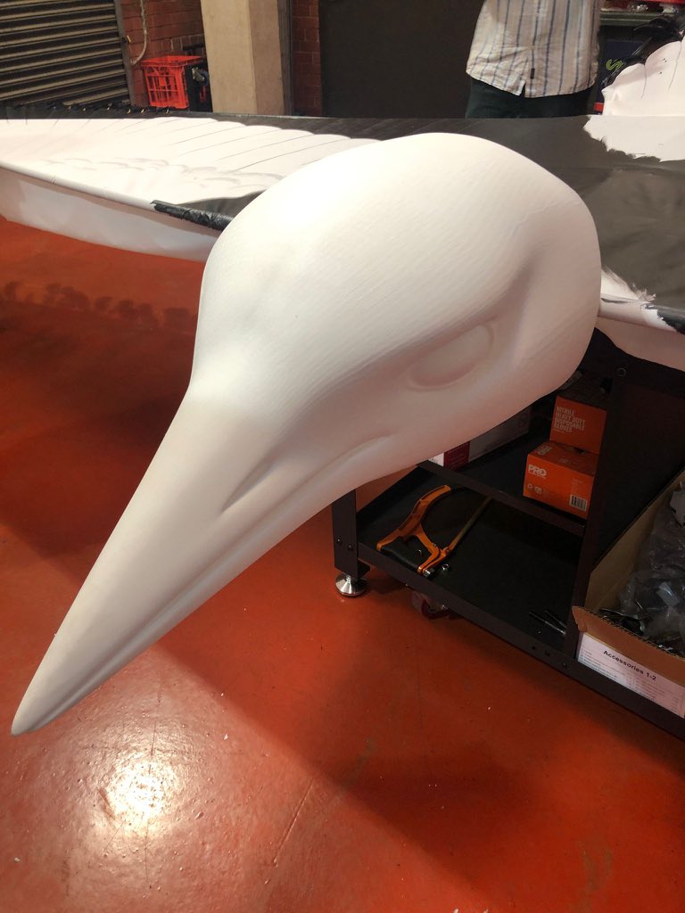 LysaghtSteph's tweet photo. The big #Moomba #Birdman reveal is here &amp; the magnificent flying machine made by the students of @RMIT. Needs a few more feathers and then we are ready for  lift off (💦 ). 

Think about supporting the @MelbourneLMCF  or one of the other great causes. 👇🏽

https://t.co/CSaCHSERXF https://t.co/Wo8j7x3Gyr