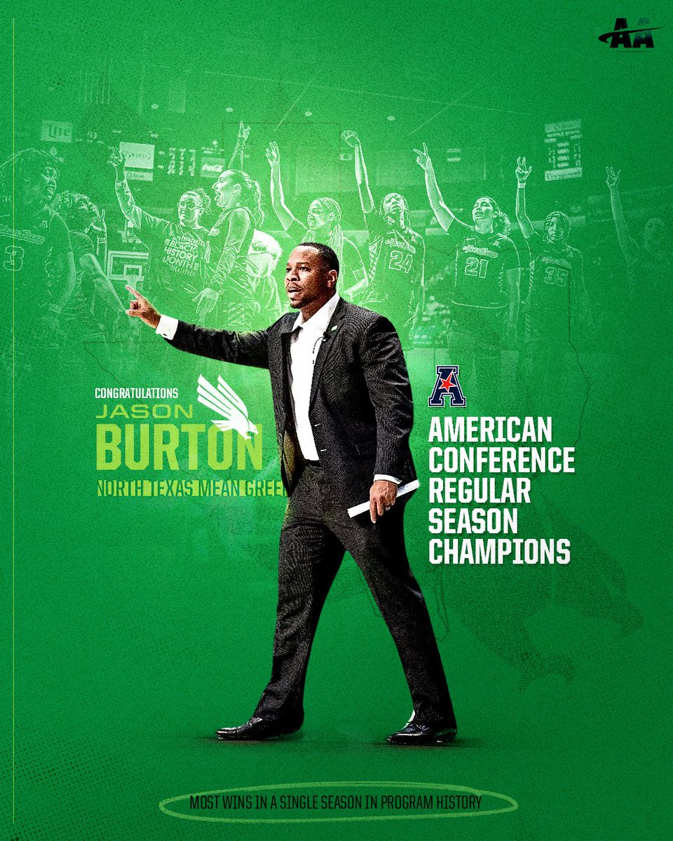 All-Access Network (@allaccess_net) on Twitter photo NORTH TEXAS ARE CHAMPIONSโผ๏ธ
Program History!!!๐
Jason Burton leads <a href="/MeanGreenWBB/">UNT Women's Basketball</a> to the program 1st <a href="/American_Conf/">The American</a> Championship in School History!
23-7 in his 1st Season as Head Coach.
Over๐program team records have already been broken this season.๐ฅ
#ConferenceChamps #UNT NORTH TEXAS ARE CHAMPIONSโผ๏ธ
Program History!!!๐
Jason Burton leads <a href="/MeanGreenWBB/">UNT Women's Basketball</a> to the program 1st <a href="/American_Conf/">The American</a> Championship in School History!
23-7 in his 1st Season as Head Coach.
Over๐program team records have already been broken this season.๐ฅ
#ConferenceChamps #UNT