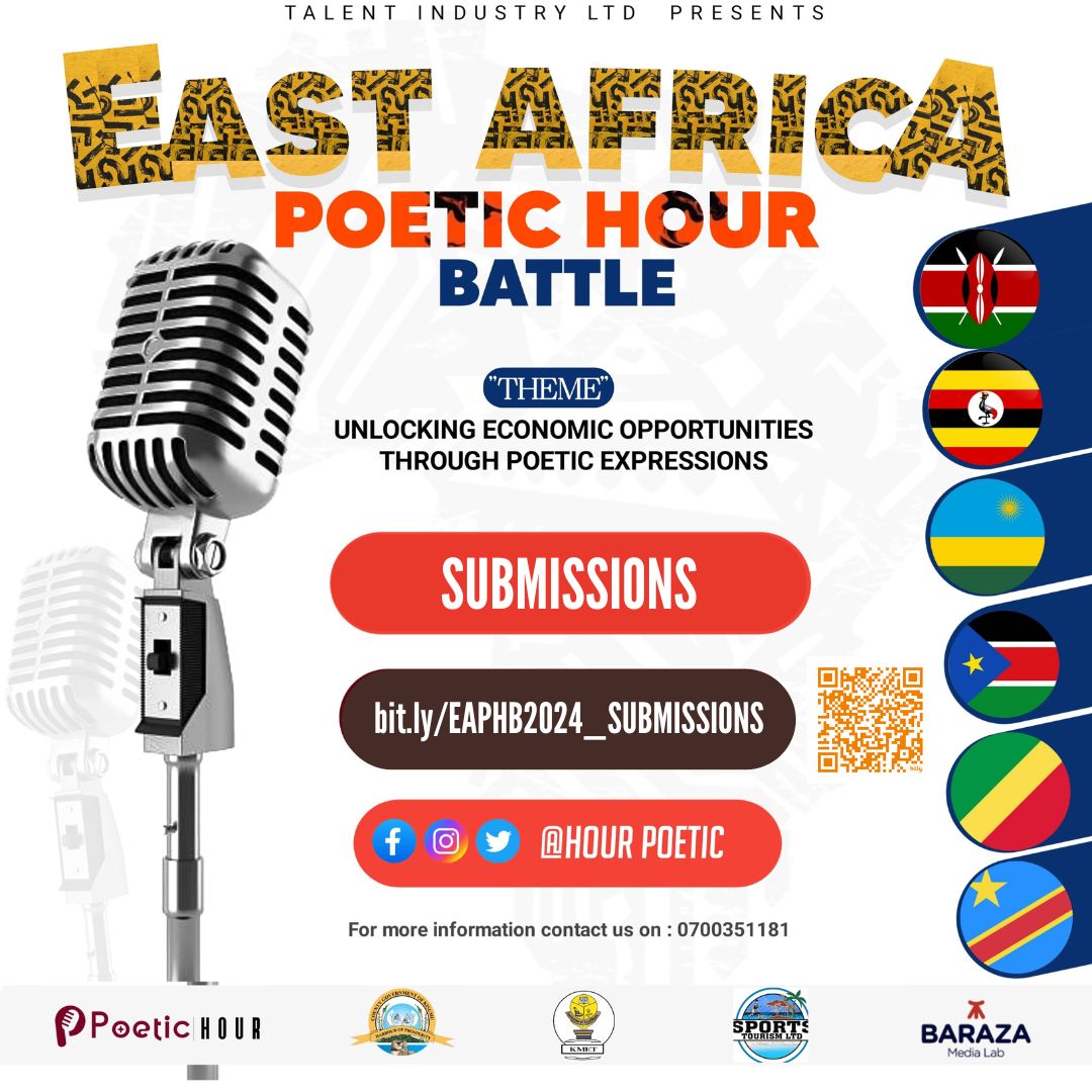 CALL FOR SUBMISSIONS: East Africa Poetic Hour Battle 2024 Attention all poets and spoken word artists! The East Africa Poetic Hour Battle is thrilled to announce that submissions are now open for the 2024 edition of our prestigious event.