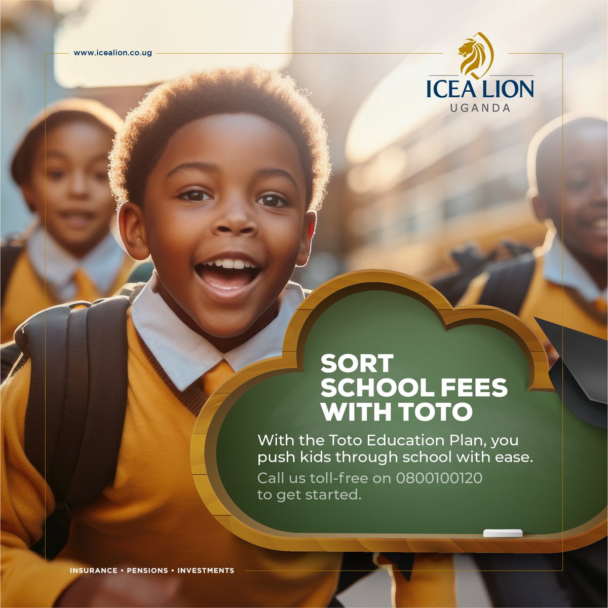 LifeInsureMahad's tweet image. Toto Education plan is an education insurance plan with dual benefits of insurance and investments. It helps you in monetary terms, and keeps your children’s dreams on track for success.
For details contact us @icealionug
#BetterTogether 
#FinancialMatters 
#SecureFuture