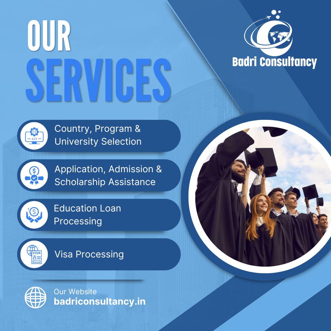 Experience the difference with Badri Consultancy! 🌐 From application support to cultural integration, we're here to guide you every step of the way.

.
.
.
.
.
#StudyGoals #BadriConsultancy #studyabroad #studyabroadconsultants  #studyabroadlife #educationconsultation