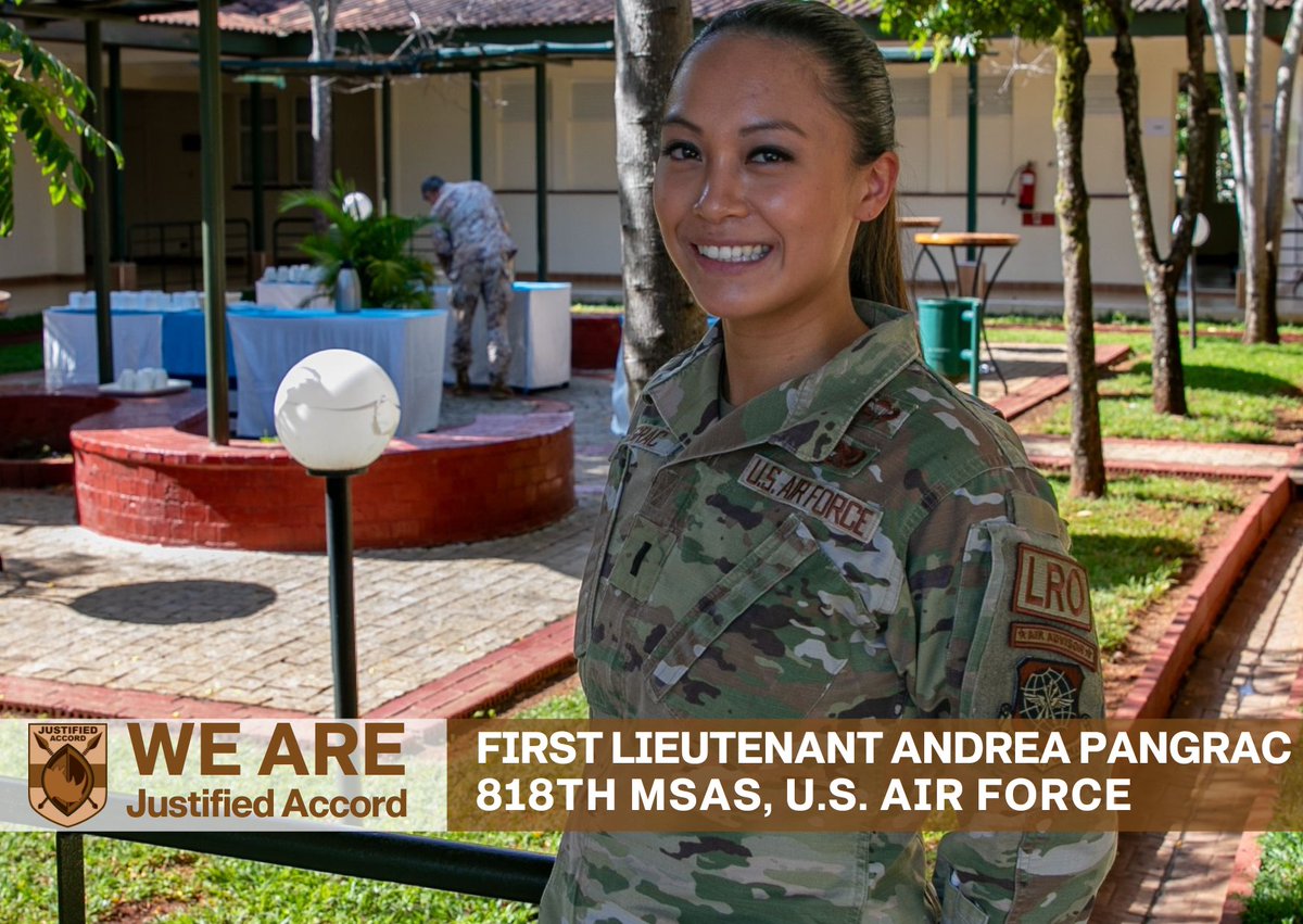 👀 Meet United States Air Force 1st LT. Andrea Pangrac, from the 818th Mobility Support Advisory Squadron, 621st Contingency Response Wing, who attended the academics portion of #JustifiedAccord in Nairobi, before joining the field training in Nanyuki, Kenya. 🇺🇸 🇰🇪 

#KnowYourMil