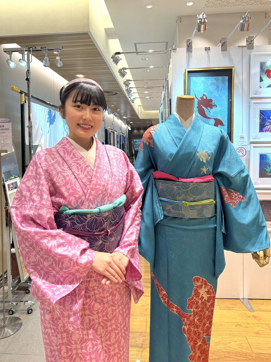 銀座三越のDisney the Marketで 展示されていたアリエルの着物