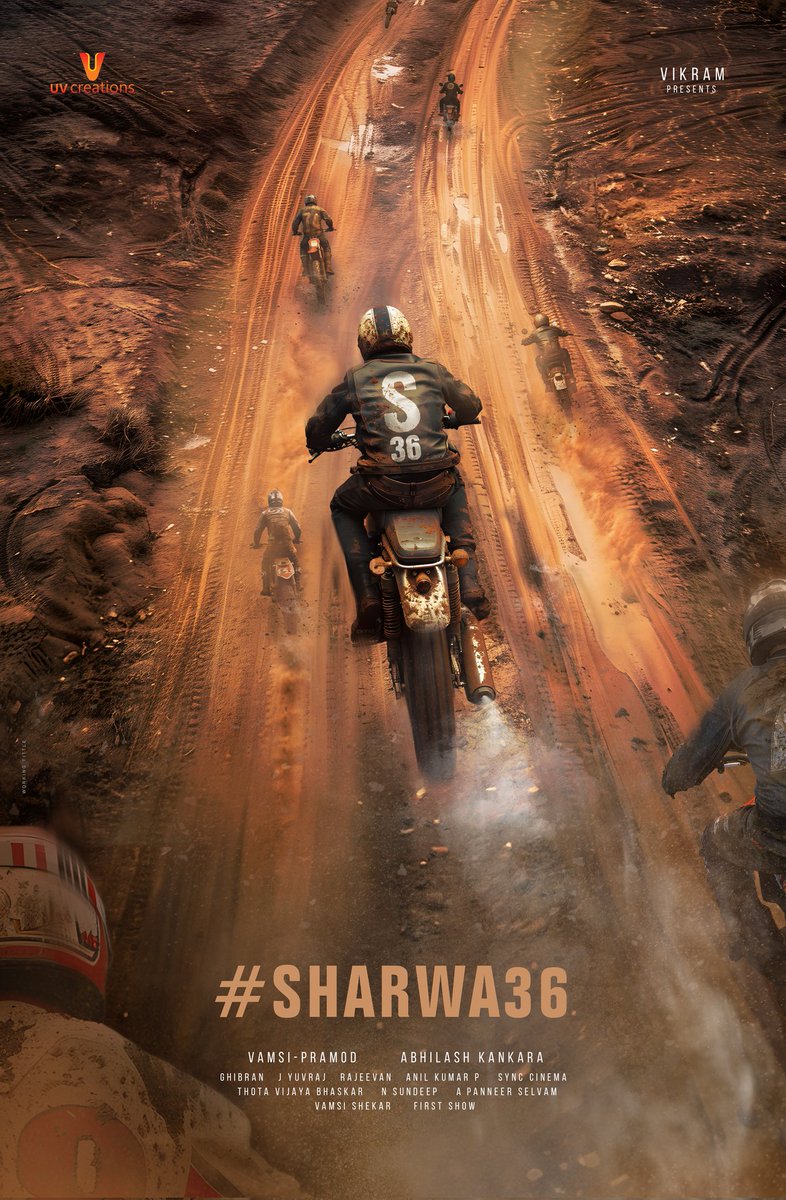 Gear up for adrenaline pumping adventure with #Sharwa36 💥💥 @abhilashkankara @rajeevan69 @ghibranvaibodha @dopyuvraj @AforAnilkumar @UV_Creations