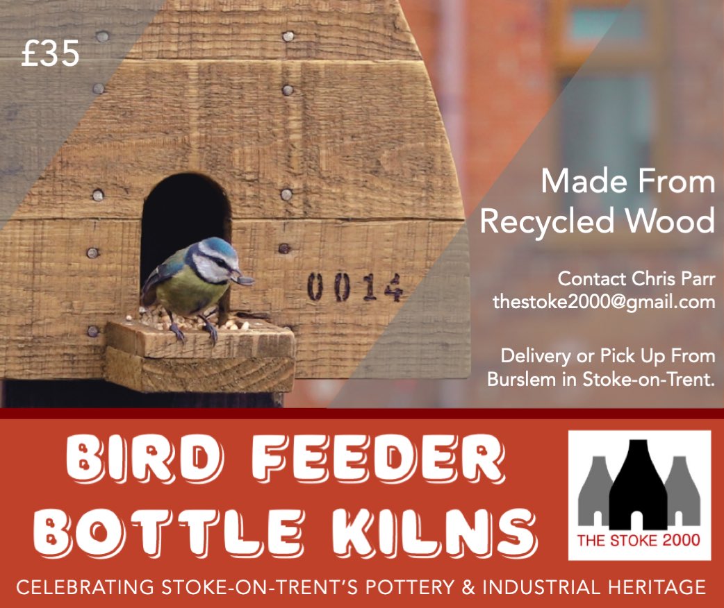 #MothersDay Gifts! #Bottleoven/#Kiln Bird Feeder Planters now available. Helping the UK’s garden creatures and celebrating #StokeonTrent’s #Pottery #heritage through #recycling. Made from recycled pallets to tackle #climatechange. Click: thestoke2000.co.uk/shop/bottle-ov…