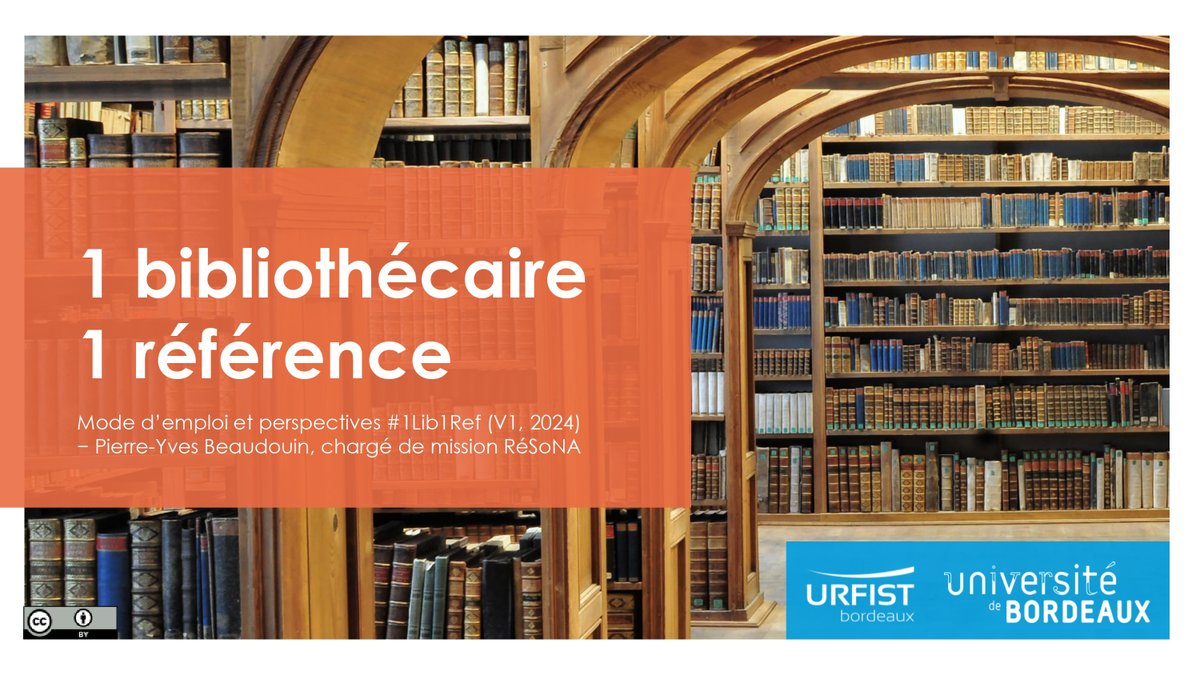 [Ressources] Guide  « 1 bibliothécaire, 1 référence » pour Wikipédia : weburfist.univ-bordeaux.fr/1lib1ref/
Le guide a été rédigé dans le cadre de la résidence Wikimedia reçue à l'<a href="/UrfistBordeaux/">Urfist de Bordeaux</a>