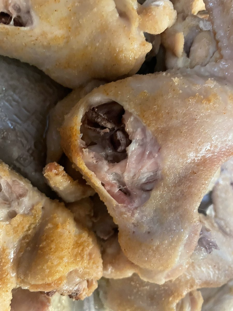 Rara2777's tweet photo. @PerdueChicken please explain why this chicken I purchased and cooked yesterday transitioned to this halfway through cooking time?! 🤢 it’s alien-like!  wtf is going on over there?! 👀 https://t.co/6Xyph5zBPl