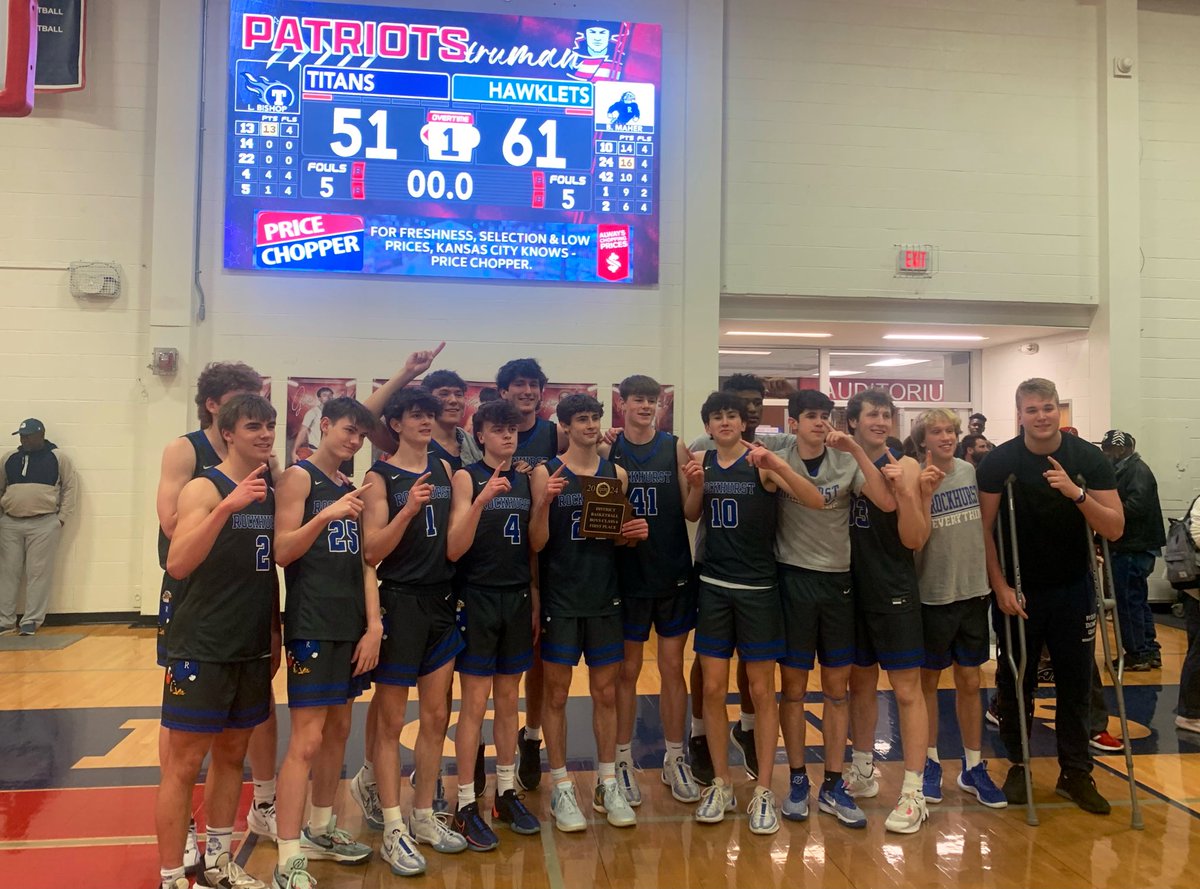 ROCK DON’T QUIT!! Down by two in OT with 0.8 left, Braden Lamley ’24 nails the biggest FTs of his life to force double OT. And the Hawklets finish the job for a 61-51 win over a great LSW team. Rockhurst advances to State Quarterfinals against Central (Springfield). Rock State!