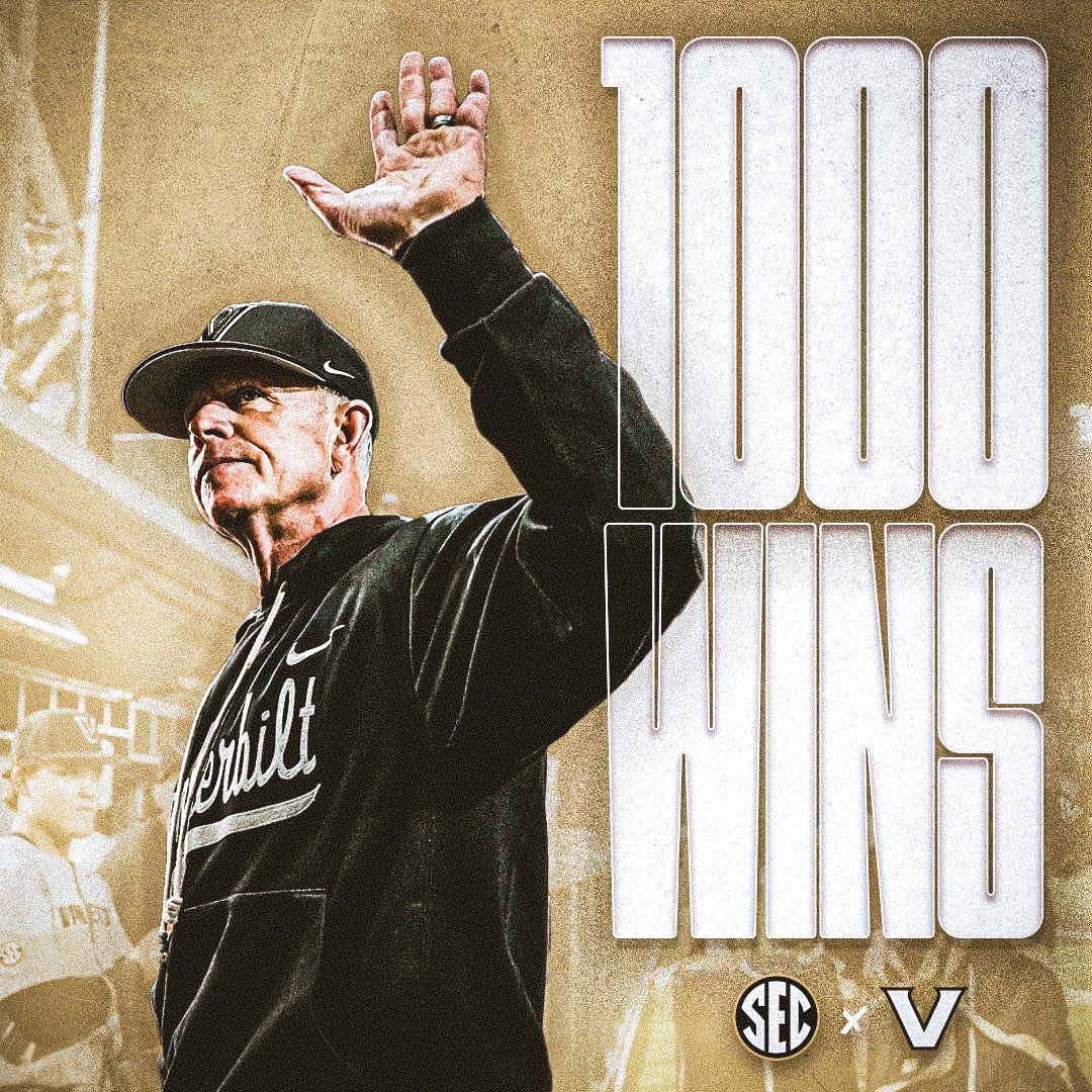 Southeastern Conference (@sec) on Twitter photo No. 4 reaches 1K 🚨
Congratulations coach <a href="/TimCorbin/">Tim Corbin</a>!
<a href="/VandyBoys/">Vanderbilt Baseball</a> x #ItJustMeansMore No. 4 reaches 1K 🚨
Congratulations coach <a href="/TimCorbin/">Tim Corbin</a>!
<a href="/VandyBoys/">Vanderbilt Baseball</a> x #ItJustMeansMore