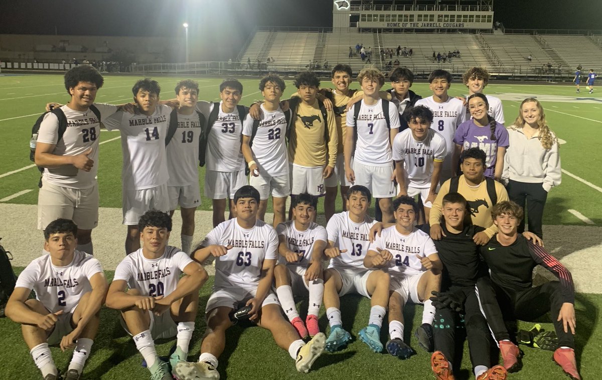 Mustangs take care of business over Jarrell 5-0.  Senior Night is Friday at Mustang Stadium &amp; need everyone to show up &amp; support this senior class as we take on Rivals Burnet in final regular season game! ⁦<a href="/RedRaider1995/">Jeff Gasaway</a>⁩ ⁦<a href="/MFHS_Principal/">Marble Falls High School</a>⁩ ⁦⁦<a href="/fierrojennifer/">Jennifer Fierro, The Broad Podcaster</a>⁩