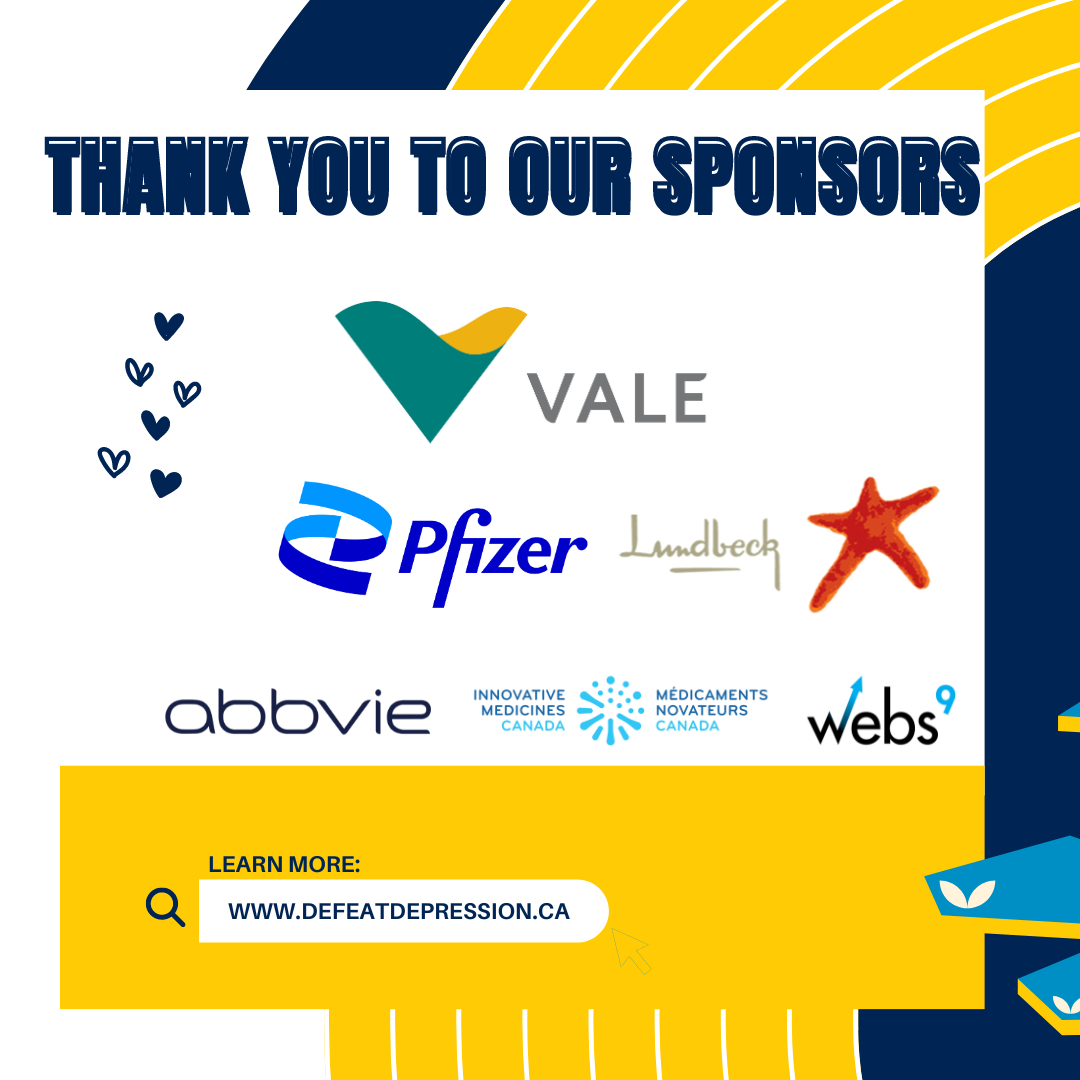 We're incredibly thankful to our sponsors! Your support is essential for the improvement of community #mentalhealth throughout Canada. A big shout-out to our wonderful sponsors:
@valeglobal
@Lundbeck
(Canada)
@PfizerCA
@innovativemeds
@abbviecanada
@websnine