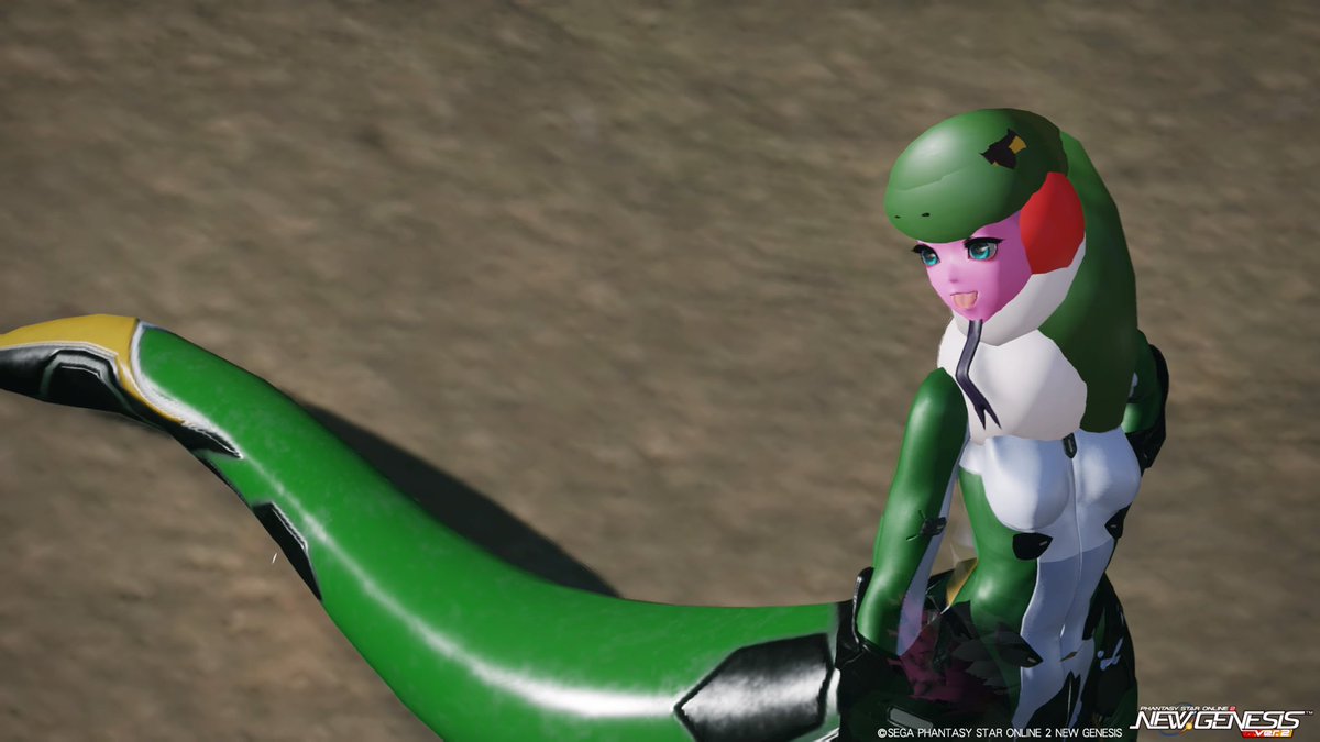 anaconda590n's tweet image. #PSO2獣人SS部 #メンテの日なのでSS貼る #PSO2NGS_SS 
 改良したN-アナコンダスーツ!お口弄ってたら可愛くなったのと、顔出し風に！🐍