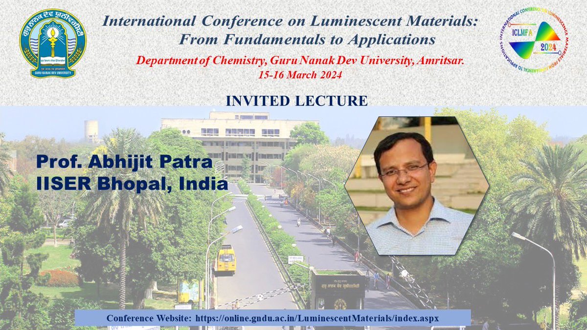 ICLMFA 2024 (@iclmfa2024) on Twitter photo Prof. Abhijit Patra from <a href="/iiserbhopal/">IISER Bhopal</a>  will be delivering lecture in ICLMFA 2024. His current research is focused on Fluorescent Organic polymers and Functional nanomaterials.  <a href="/abhijitiiserb/">Abhijit Patra</a> Prof. Abhijit Patra from <a href="/iiserbhopal/">IISER Bhopal</a>  will be delivering lecture in ICLMFA 2024. His current research is focused on Fluorescent Organic polymers and Functional nanomaterials.  <a href="/abhijitiiserb/">Abhijit Patra</a>