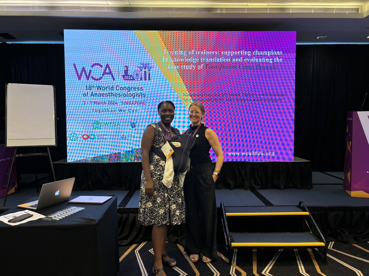 Such a privilege to be sharing the stage with <a href="/Dr_Francoise1/">Nizeyimana Françoise, MD</a> teaching on knowledge translation in anesthesia using our work in Transfusion Medicine education in Rwanda as a case example. #WCA2024 <a href="/wfsawca/">WCA2026</a> 
<a href="/wfsaorg/">WFSA</a> 
<a href="/UR_Anaesthesia/">University of Rwanda|Anesthesiology &Critical Care</a> 
<a href="/RBCRwanda/">Rwanda Biomedical Centre</a> 
<a href="/CAS_IEF/">CAS IEF</a> 
<a href="/CanadasLifeline/">Canadian Blood Services</a>