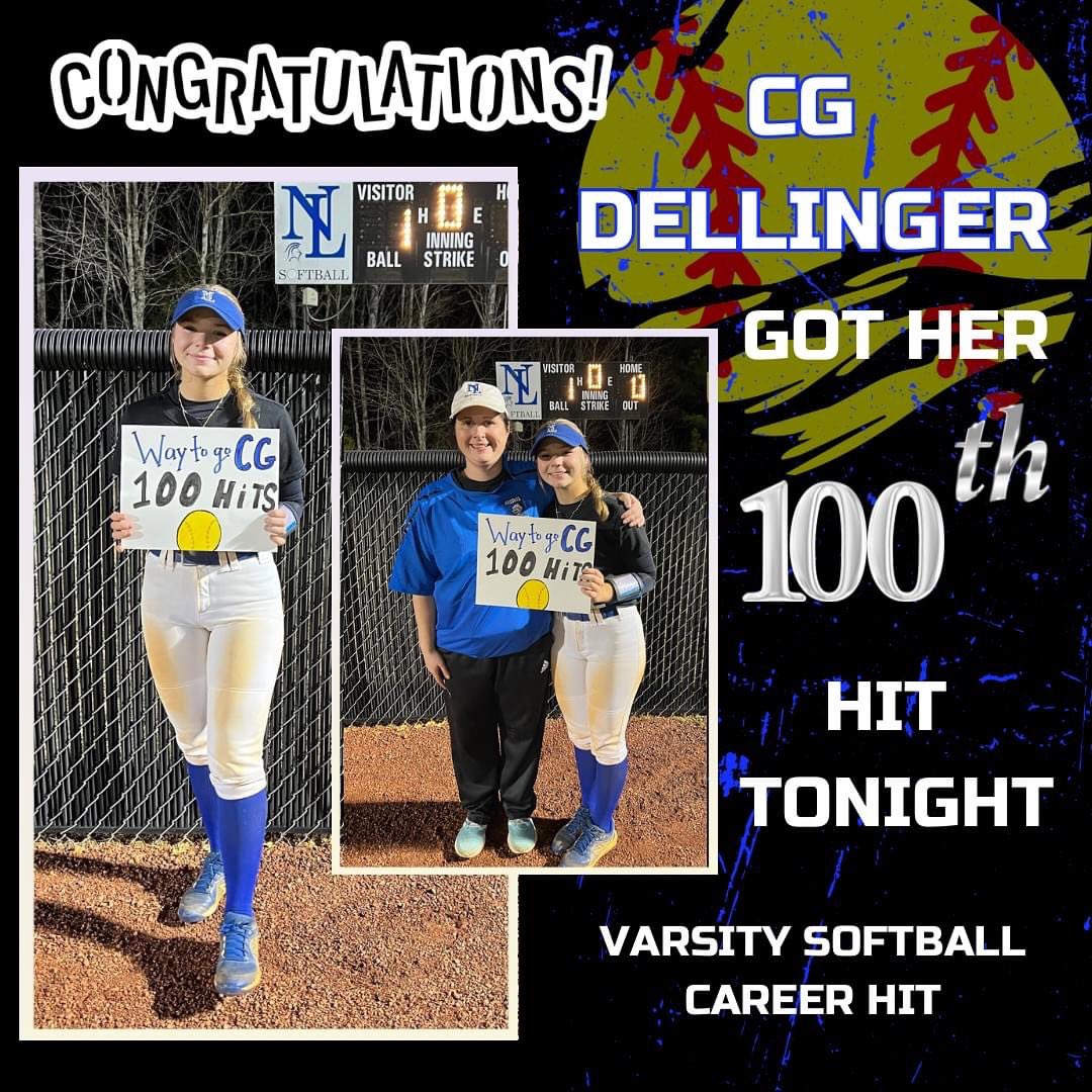 Varsity scores 3 runs in the bottom of the 7th for the 6-5 victory.  Congratulations to CG Dellinger on career hits #100 and #101.