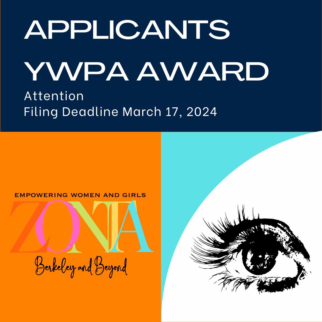 ZontaBerkeley's tweet photo. Attention! 
The Young Women in Public Affairs award is here 🗣️

The YWPA Award is available to young women, ages 16-19, who demonstrate outstanding leadership skills and commitment to public service. 

Application is due by: March 17th, 2024 

#scholarship #scholarshipforwomen https://t.co/EZJrKjfXZZ