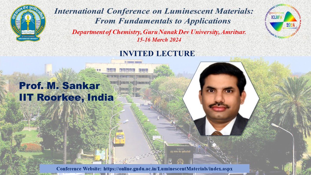 ICLMFA 2024 (@iclmfa2024) on Twitter photo Prof. M. Sankar from <a href="/iitroorkee/">IIT Roorkee</a>  will be delivering lecture in ICLMFA 2024. His current research is focused on Synthesis and Studies on Porphyrinoids. Prof. M. Sankar from <a href="/iitroorkee/">IIT Roorkee</a>  will be delivering lecture in ICLMFA 2024. His current research is focused on Synthesis and Studies on Porphyrinoids.