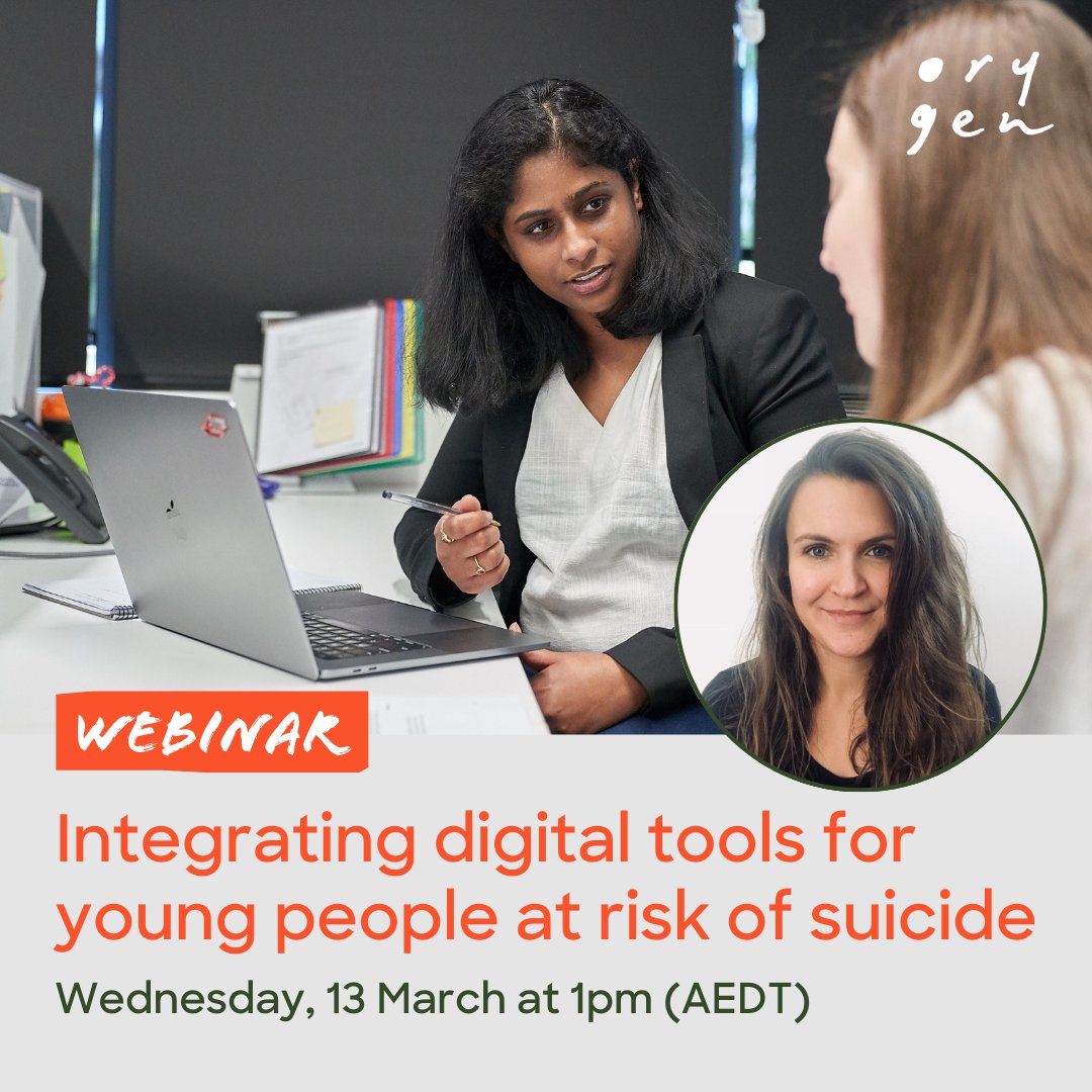 Despite the rapid rise of digital tools for youth at risk of suicide, rates of integration into clinical practice remain low. Join Orygen researcher Dr Eleanor Bailey for an online webinar to discover new, world-first guidelines on this topic. 👉 bit.ly/4bYKy06