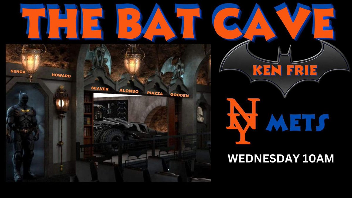 Wednesday 10am. The Bat Cave is live talking #NewYorksMets in #SpringTraining 

Tune in live and comment your thoughts !

Talking all #Mets news #EdwinDiaz #BrandonNimmo #PetsAlonso #StarlingMarte #KodaiSenga 

#Mlb #Baseball #NyMets #TheBatCave #OotboxSports