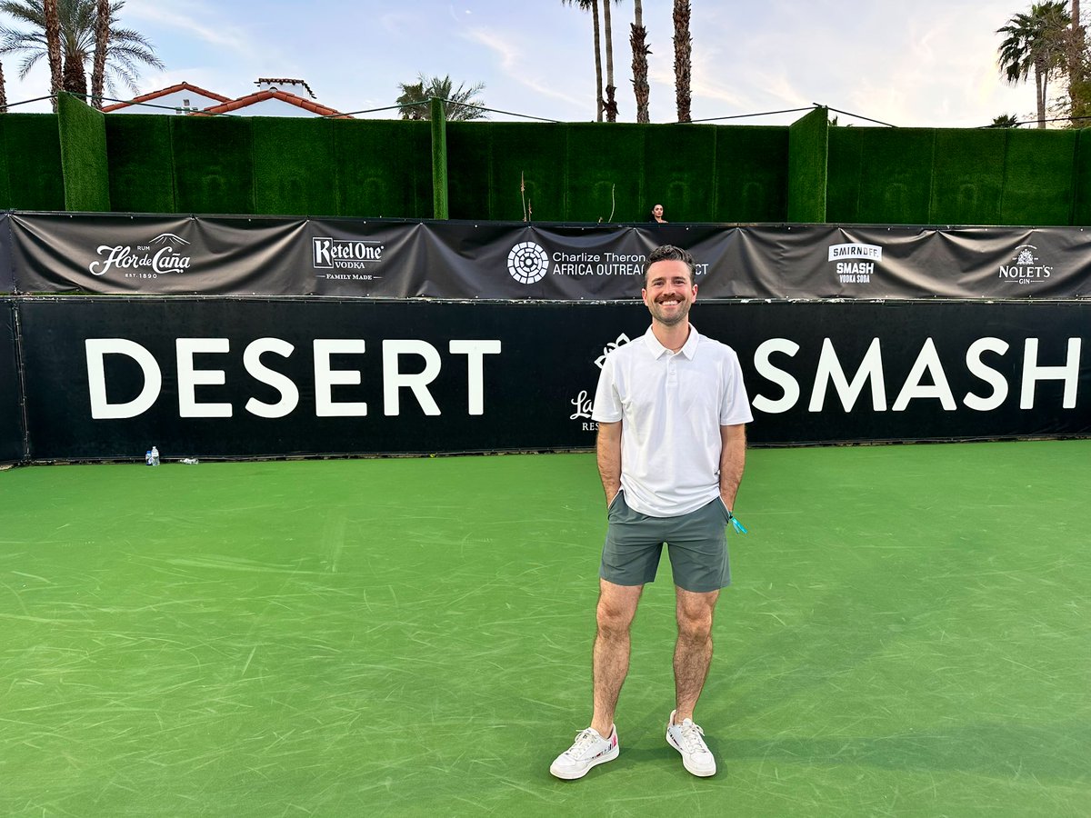 Desert Smashed it @DesertSmash Huge day with Charlize Theron, Djokovic, Jabeur, Tiafoe, Azarenka, Ruud and more. Loved being a small part of it 🎤