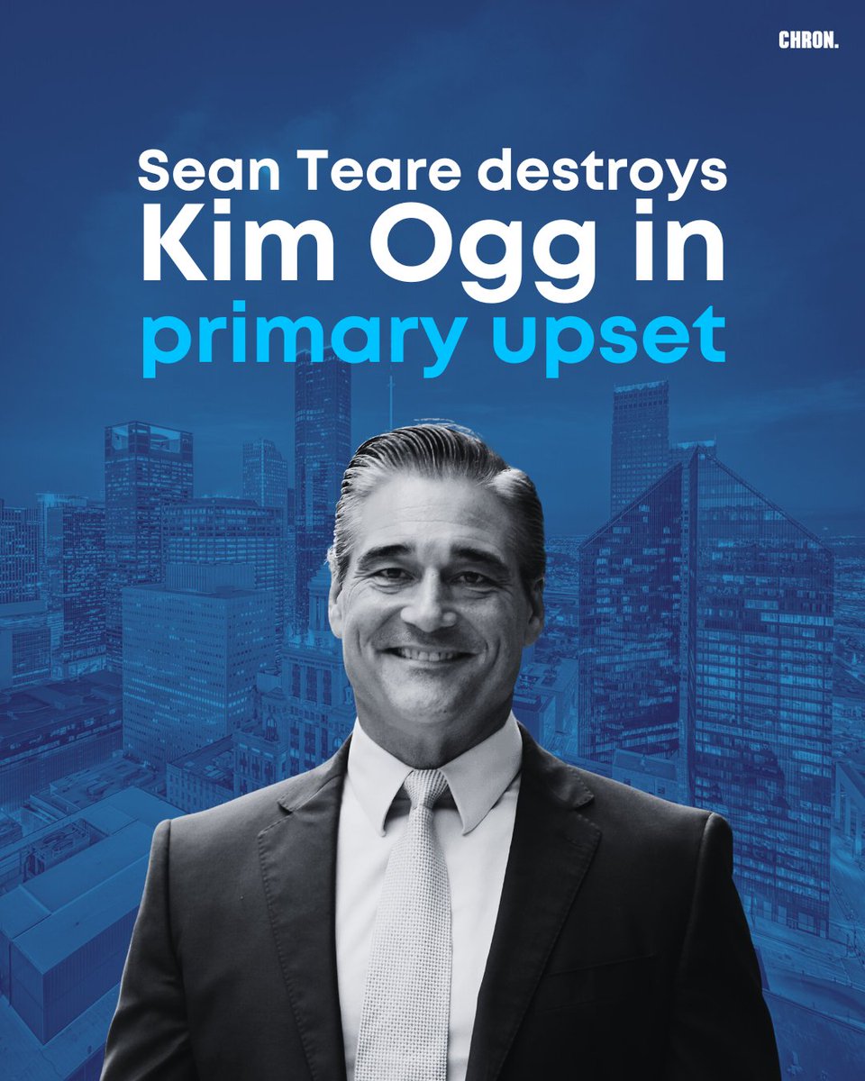 JUST IN: Harris County DA Kim Ogg suffered a devastating primary loss at the hands of Sean Teare, a former prosecutor who worked in her office. Read more here: trib.al/FnEORrx