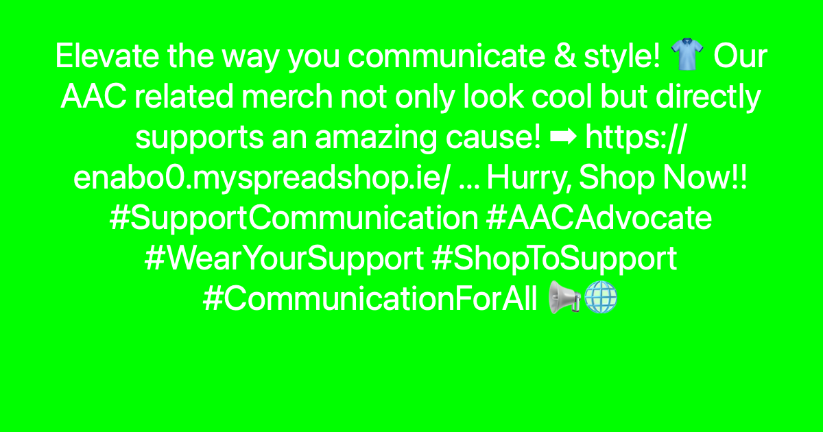 Elevate the way you communicate & style! 👕 Our AAC related merch not only look cool but directly supports an amazing cause! ➡ ayr.app/l/J7iE/ ... Hurry, Shop Now!! #SupportCommunication #AACAdvocate #WearYourSupport #ShopToSupport #CommunicationForAll 📢🌐