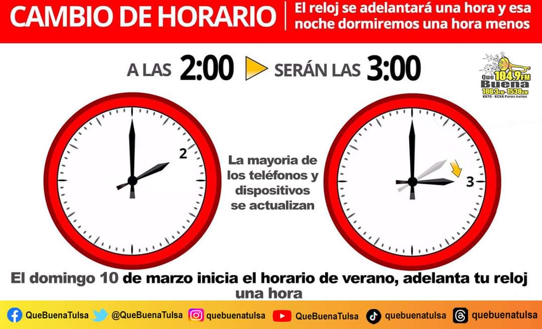 a que hora cambio el horario