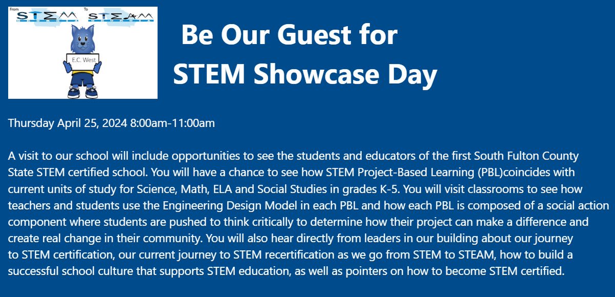 forms.office.com/r/raDk9SBBks #STEM2024 <a href="/ecwestwildcats/">Evoline C. West</a>