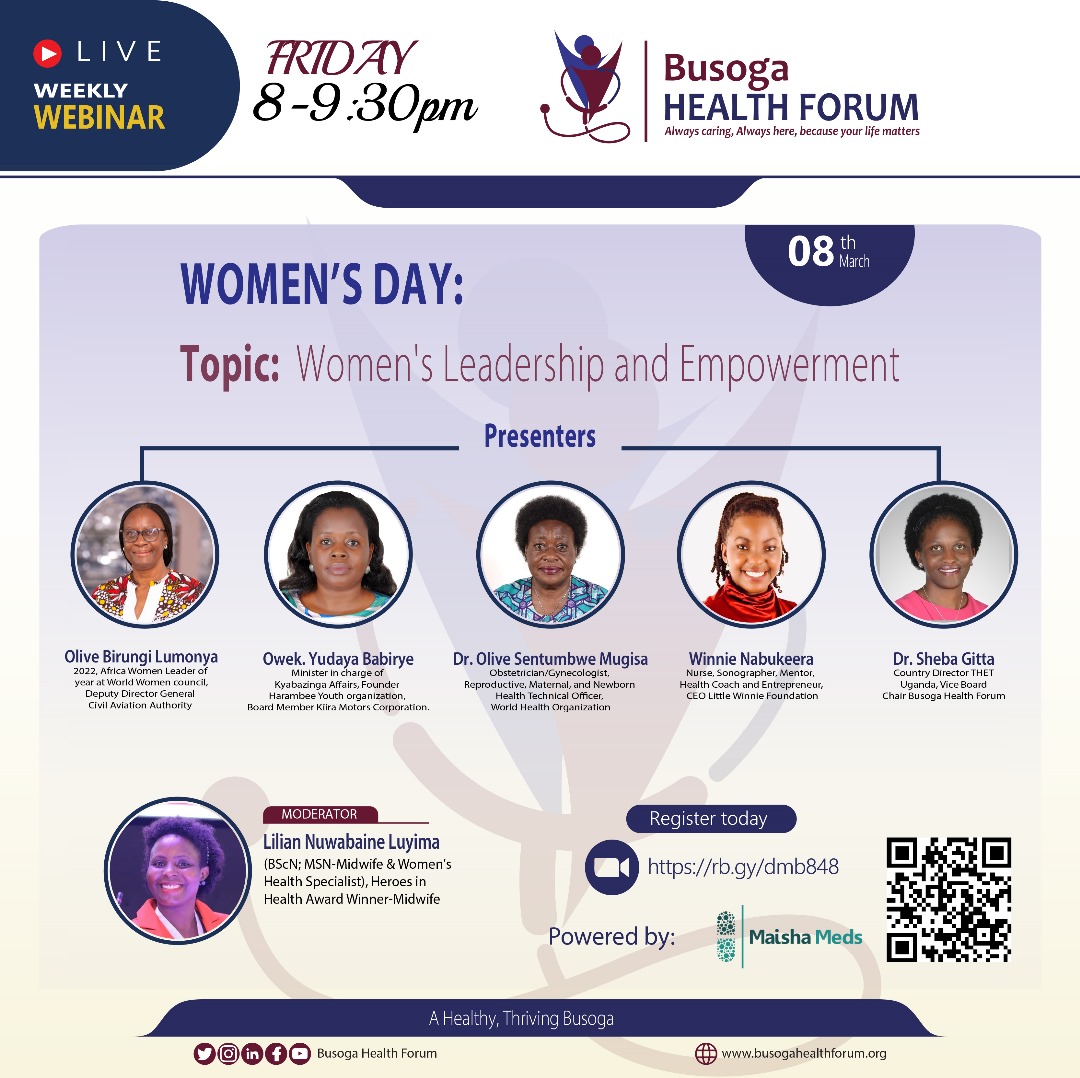 Join us on women's day as we discuss women's leadership and Empowerment. Our discussions will be around a woman’s life and contribution to development. Register now rb.gy/dmb848 #WomensDay2024 #WomensDay #WomenEmpowerment #busoga #lockedout