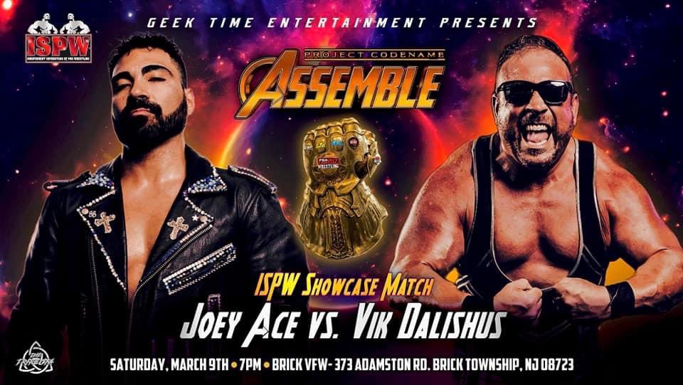 A Showcase Match from @ISPWWrestling as rivals @JoeyAce1988 and @ThenowVik THIS SATURDAY in Brick, NJ!!! Get tickets: tinyurl.com/PROjectcodenam…