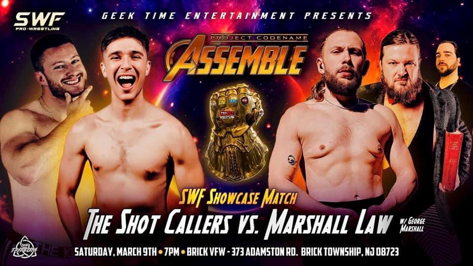 The Shot Callers @RealJayTheKey & @flash_carter_ debut THIS SATURDAY in a @SWFLive Showcase Match in Brick, NJ against @VincentMichaels & @HPWPhD!!! Get tickets: tinyurl.com/PROjectcodenam…