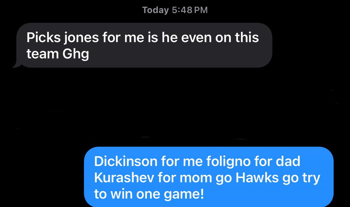 Not my family and I predicting the goal scorers for tonight’s game earlier this evening 🤯 #Blackhawks #CHIvsARZ #NHL #ChicagoBlackhawks